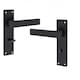 image 2 of Golden Grace Victorian Straight Delta Door Handles Bathroom WC Toilet Complete in Matt Black with (GG) 64mm Bathroom Mortise Lock - 150mm x 40mm Backplate Black