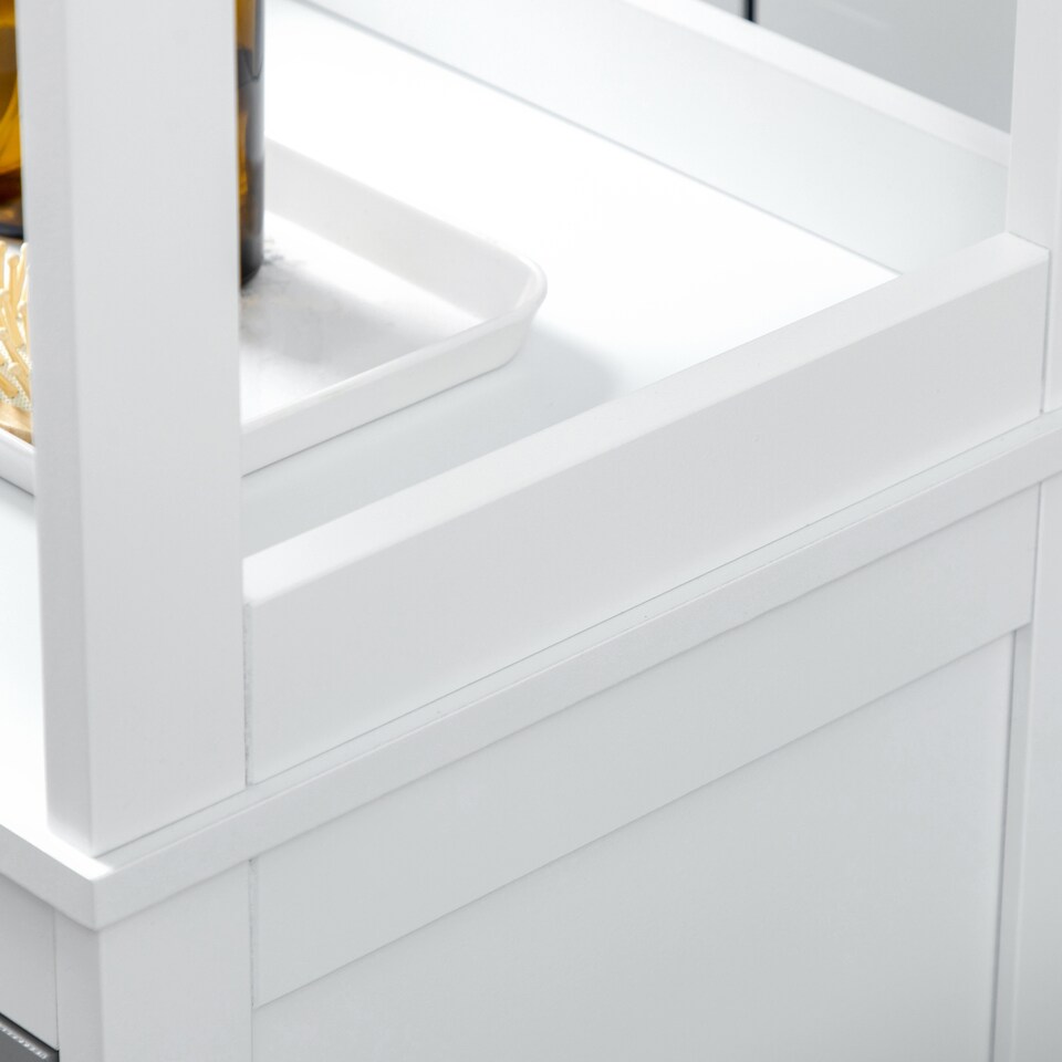 image 1 of kleankin Large Modern Round Mirror, Wall-mounted Bathroom Mirror, Vintage Art Makeup Mirror for Entryways, Black, 4040 cm