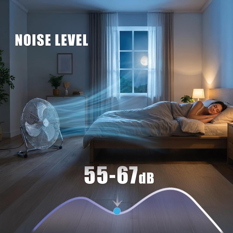 image 1 of PureMate 20-Inch High-Velocity Chrome Floor Fan