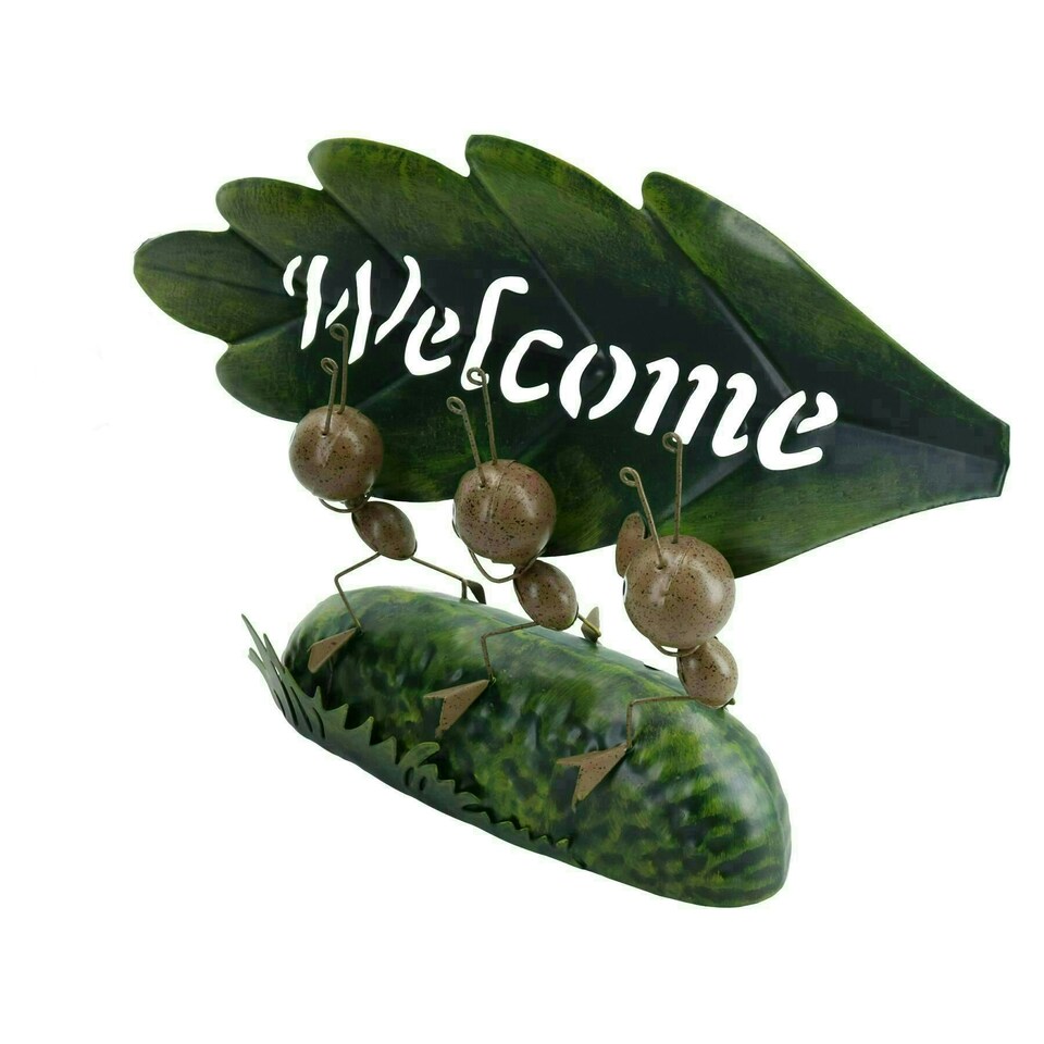 image 1 of Miniature Life Metal Ant Welcome Trio Garden Home Gift Ornament 6x23x34cm