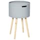 image 6 of Round Side Table Wood Nightstand with Hidden Storage Space Removable Tray White
