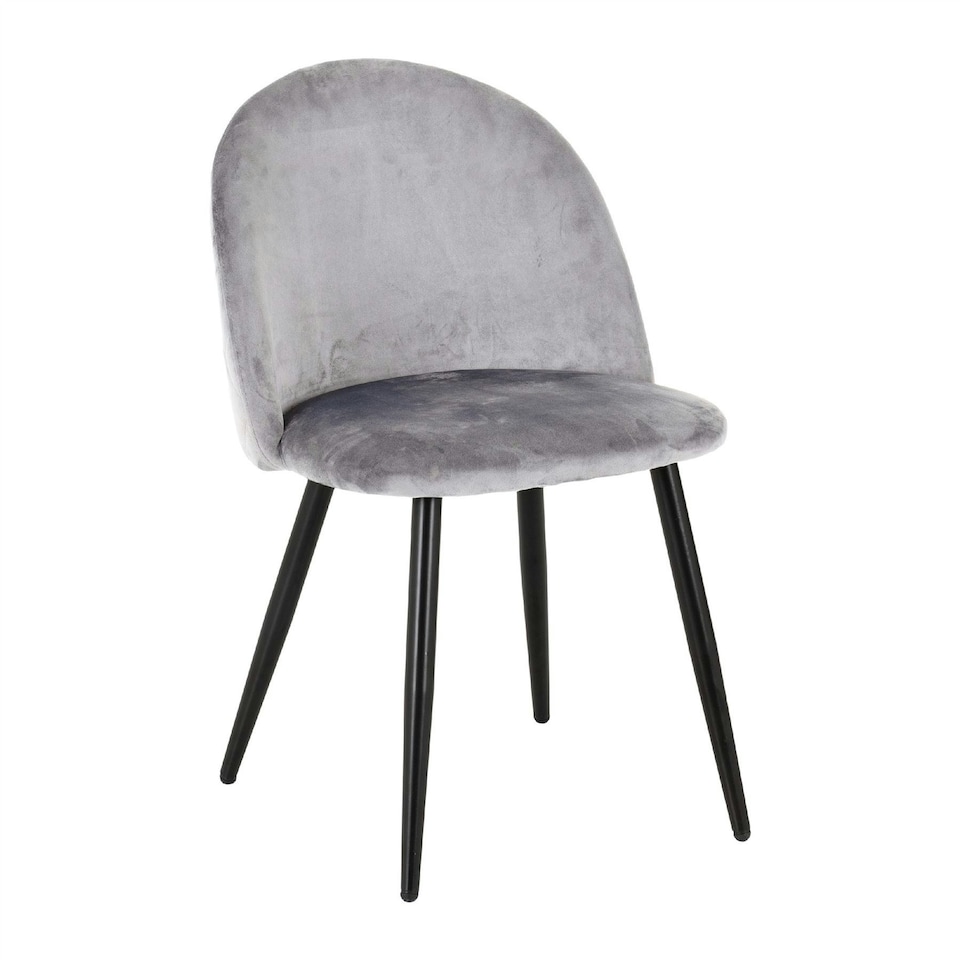 image 1 of Set of 4 Marlow Velvet Dining Chairs Grey
