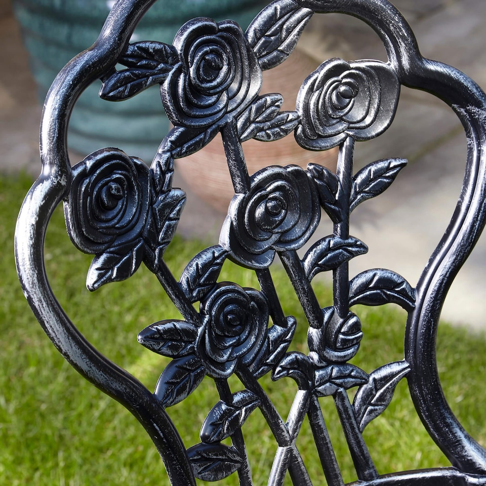 image 1 of Bistro Set Outdoor Patio Garden Furniture Table and 2 Chairs Metal