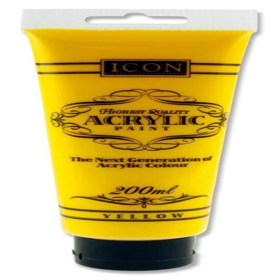 image 1 of Yellow Acrylic Paint 200ml by Icon Art