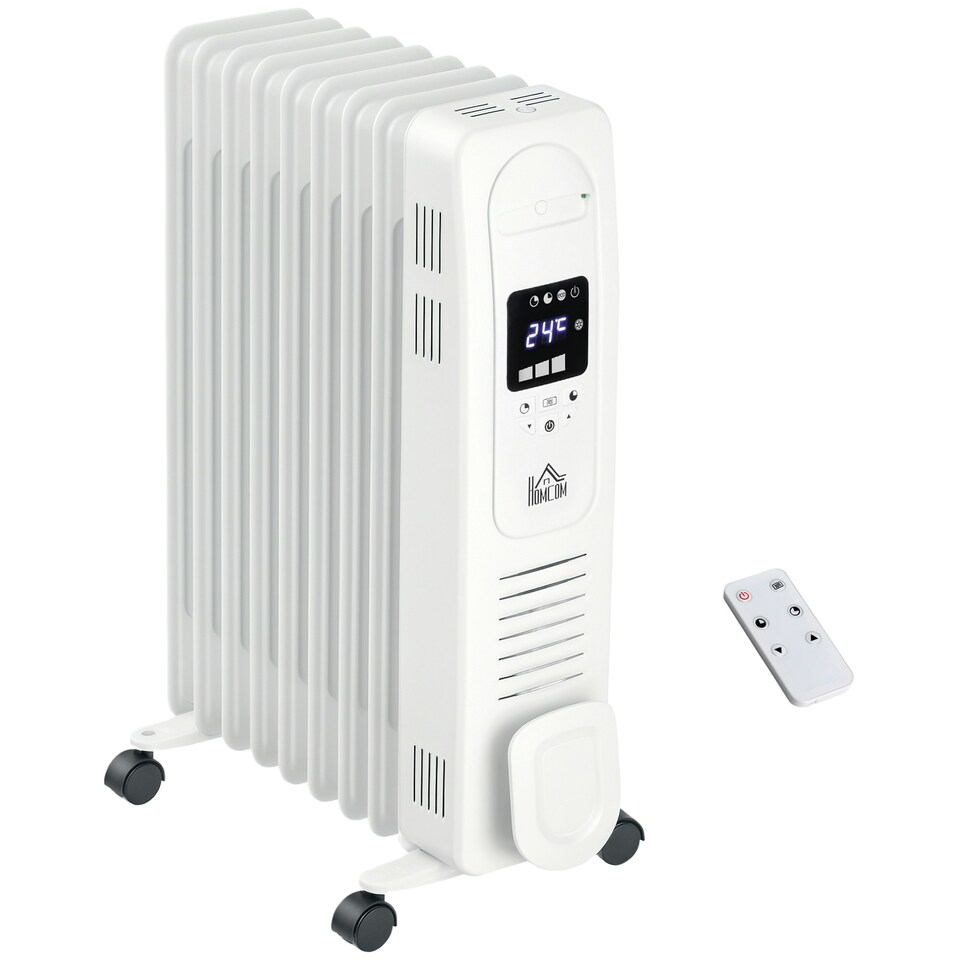 image 1 of HOMCOM Oil Filled Radiator Electric Heater 3 Heat Settings Remote