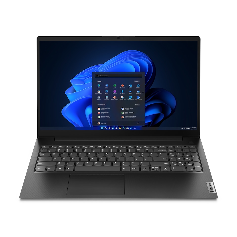 image 1 of Lenovo V15 AMD Ryzen 5-7520U 8GB RAM 512GB SSD 15.6 inch Full HD Windows 11 Home Laptop - Black - 82YU00U8UK