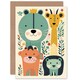 image 1 of Cute Zoo Animals Pastel Forest Kids Baby Kids Birthday Card