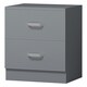 image 4 of FWStyle Tunis 3 Piece Bedroom Furniture Set - Matt Grey - Wardrobe + Chest + Bedside