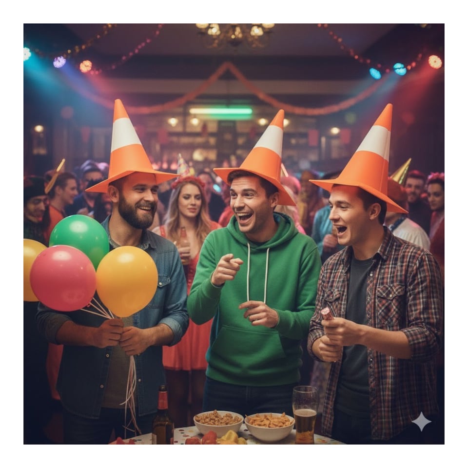 image 1 of Traffic Cone Hat | Orange | 6