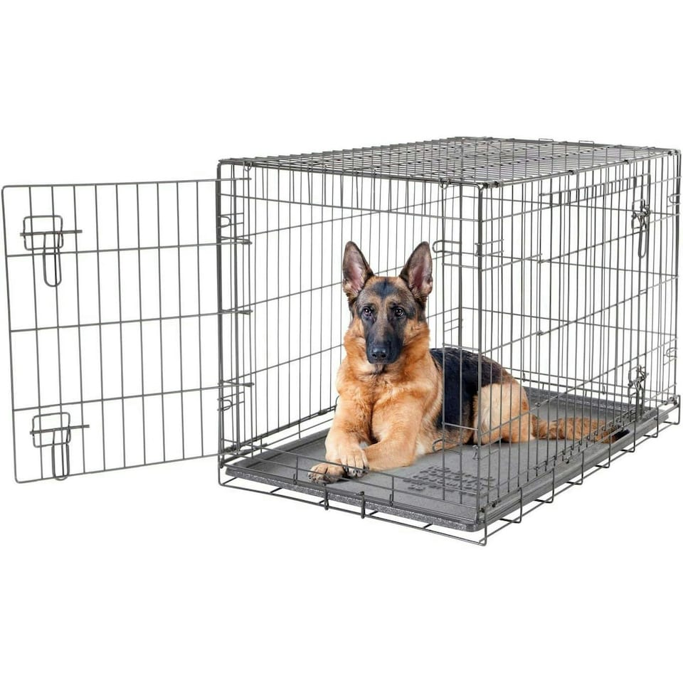 image 1 of Dogit 2-Door Dog Crate, Black Wire Home