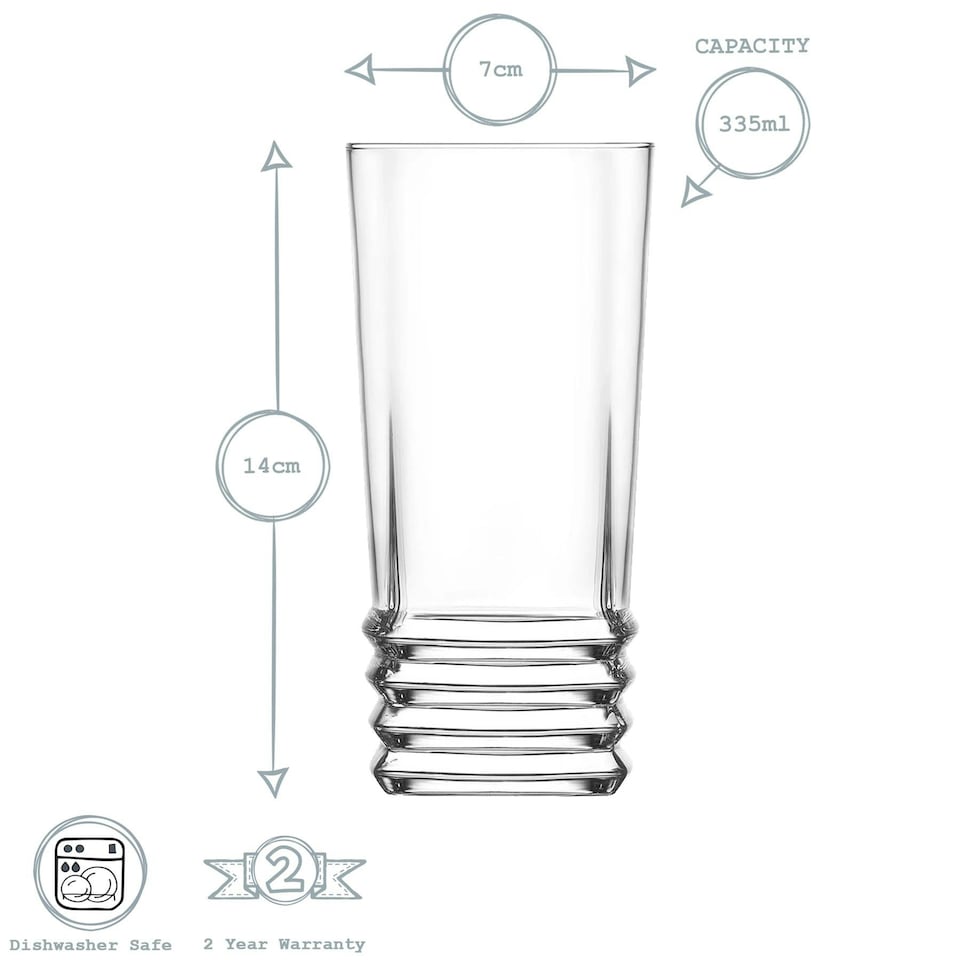 image 1 of LAV Elegan Highball Glasses - 370ml - Clear - Pack of 6