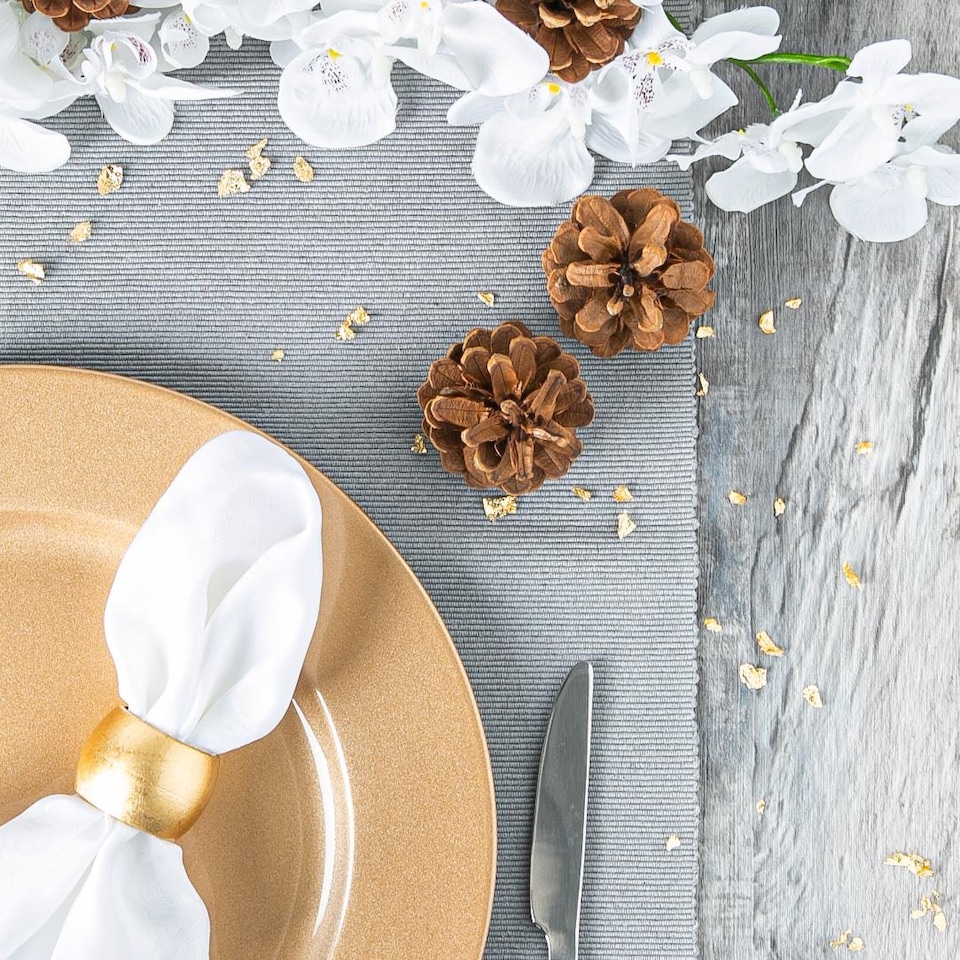 image 1 of Argon Tableware Metallic Charger Plates - 33cm - Gold - Pack of 6 | Gold | Gold