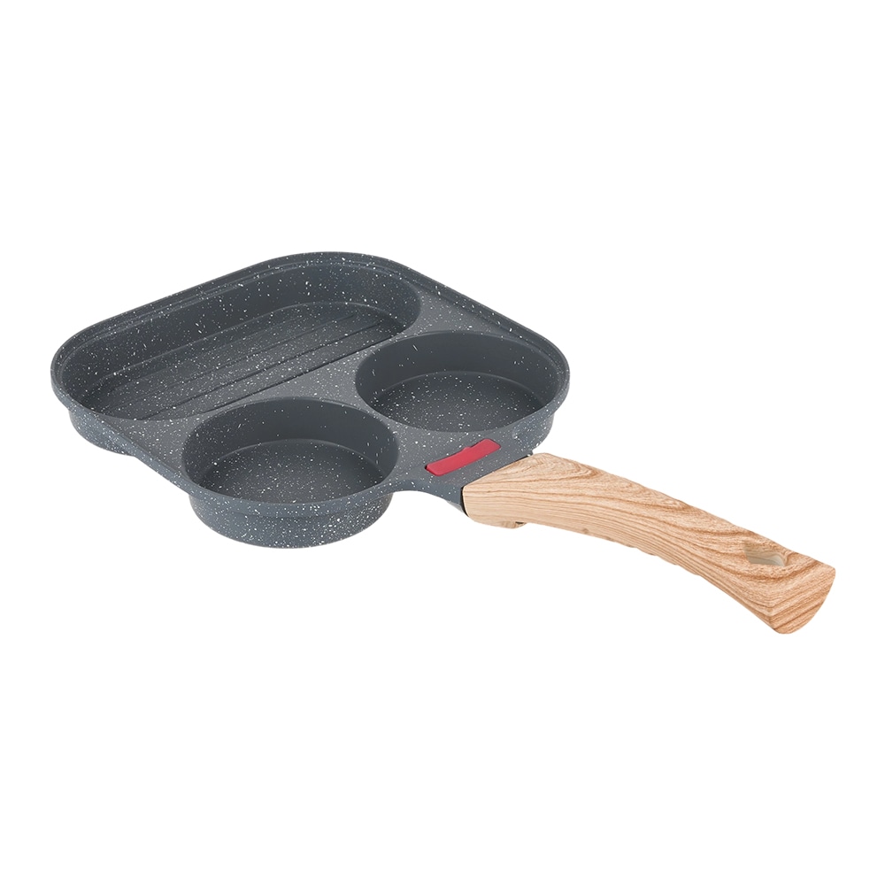 Living and Home Multifunctional Non-stick 3 Compartment Frying Pan | Grey