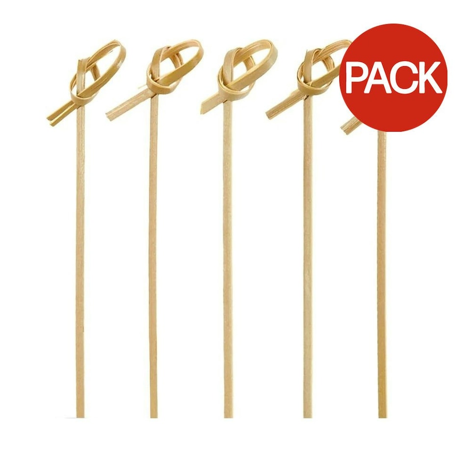 Amscan Bamboo Frill Picks (Pack of 50) - Light Beige - One Size