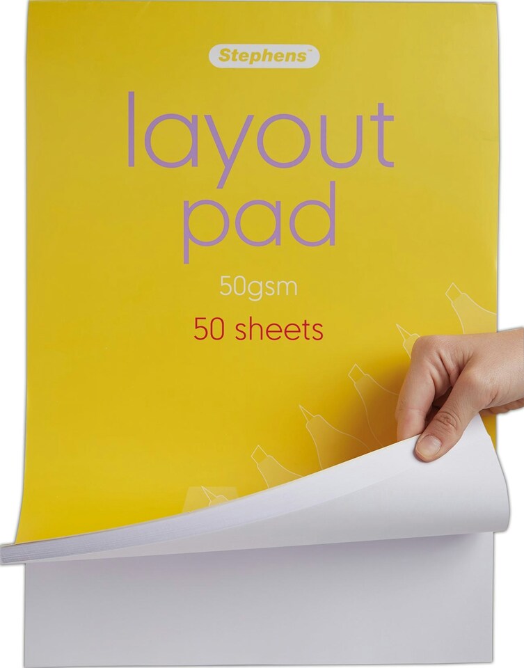 image 1 of Stephens Layout Pad 50gsm, 50 Sheets, White, A3