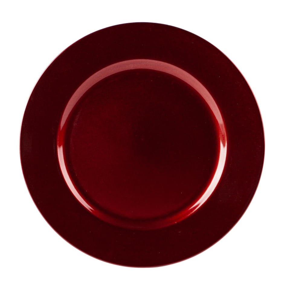 image 1 of Argon Tableware Metallic Charger Plate - 33cm - Dark Red