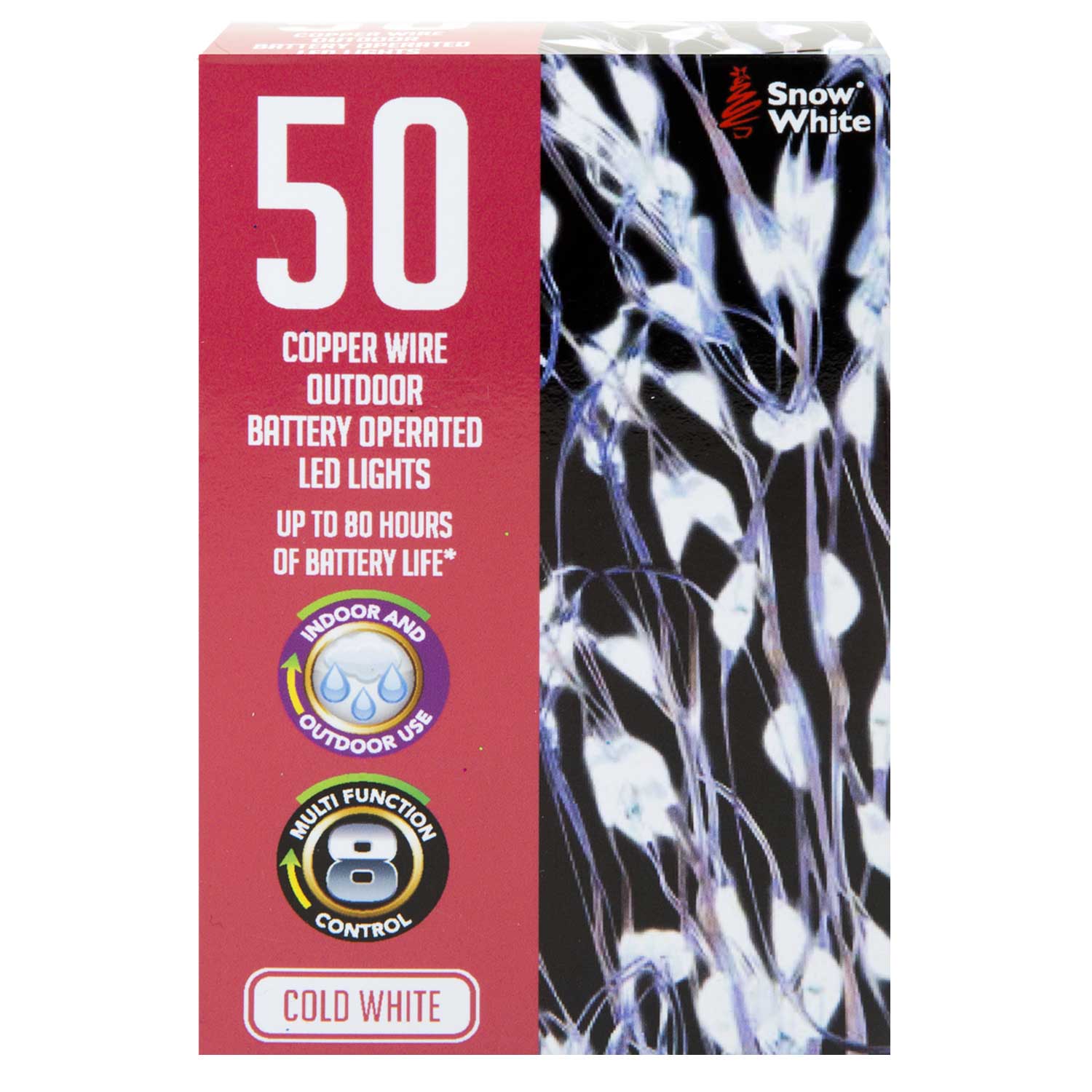 VFM e-Store Outdoor Copper Wire LED Lights - 50 Pack