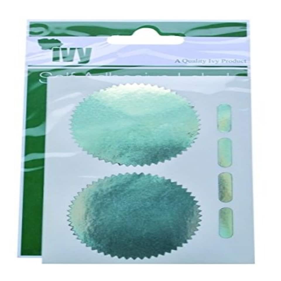 image 1 of Pack of 6 Metallic Silver Company Seals 50mm Stickers