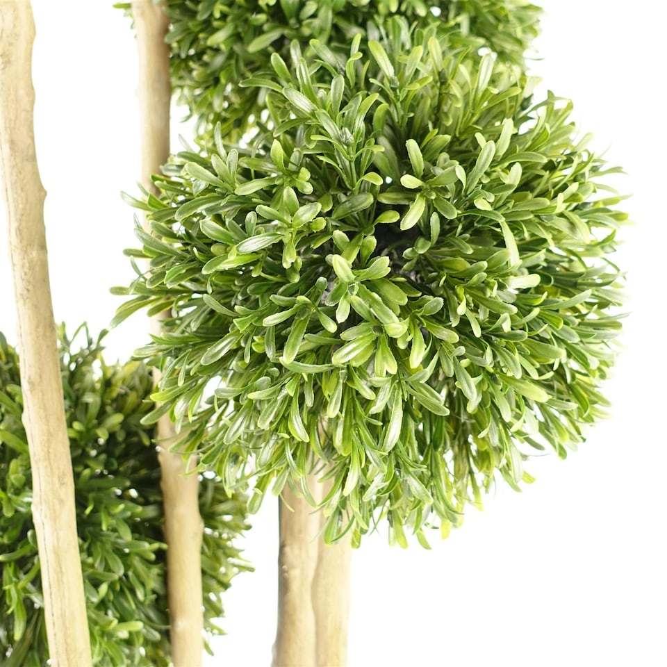 image 1 of 120cm UV Resistant Balls Topiary - 480 Leaves - Natural Trunk | Green | 4ft