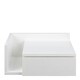 image 2 of Avignon Square Bedside Table with 1 Drawer & Small Shelf in White