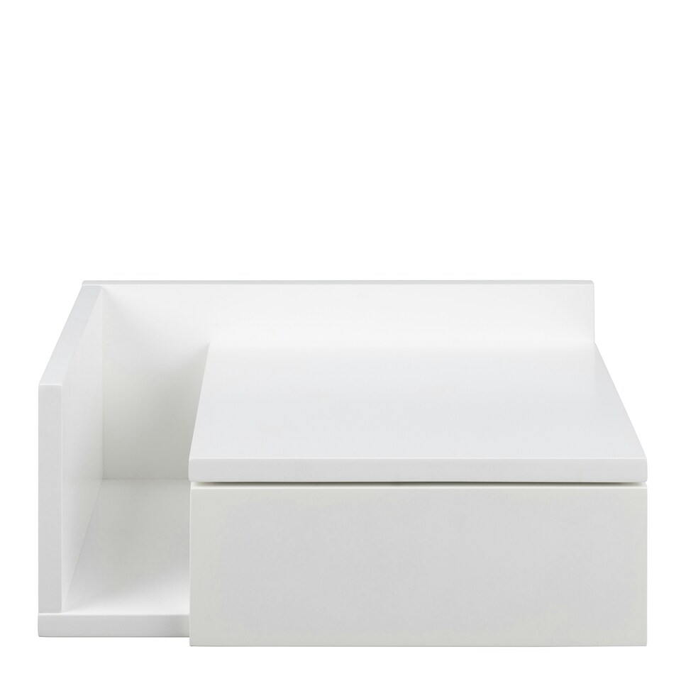 image 1 of Avignon Square Bedside Table with 1 Drawer & Small Shelf in White