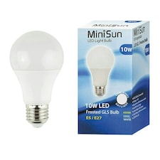 ValueLights 4 Pack E27 White Plastic GLS LED 10W Cool White 6500K 800lm Light Bulb