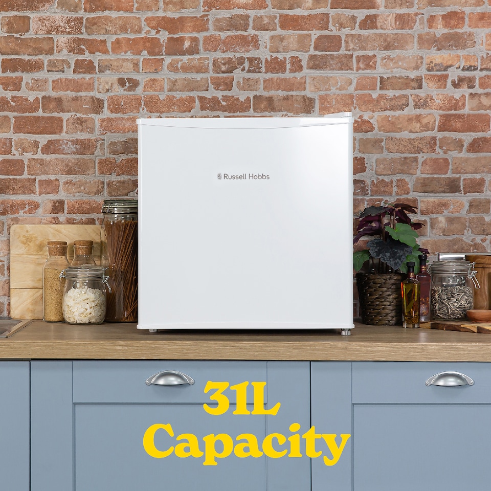 image 1 of Russell Hobbs RHTTFZ0E1W Mini Freezer White 31L Table Top Adjustable Thermostat