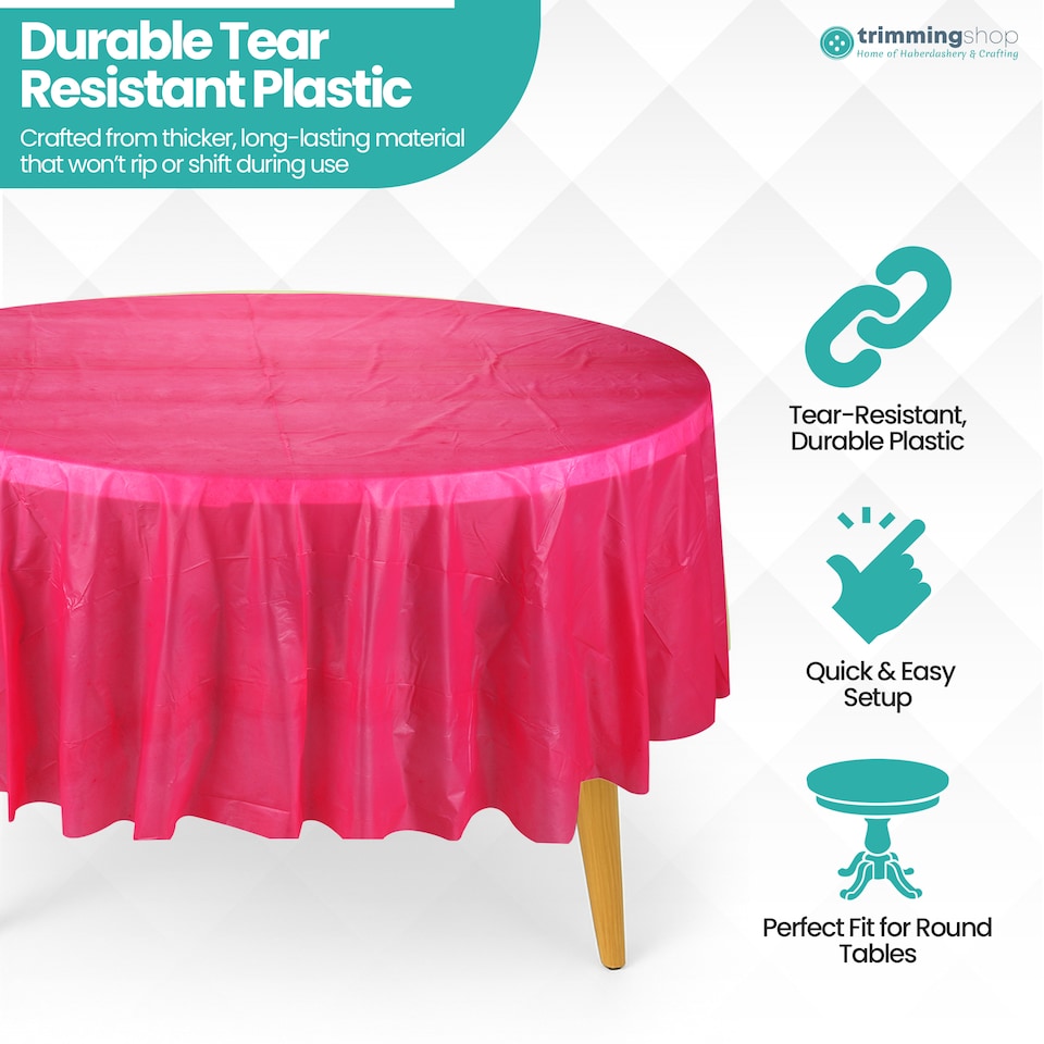 image 1 of Disposable Plastic Table Cover, Waterproof Tablecloth - 84 Inch