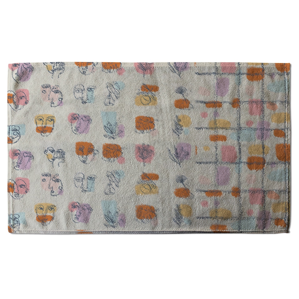 image 1 of Leaves and Flowers, Abstract shapes Designer Bath Towel | Multi