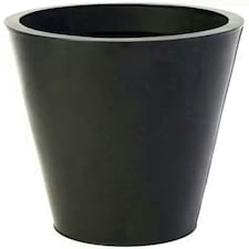 Primrose Galvanised Zinc Black Cone Flared Garden Planter with Drainage 70cm
