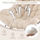 image 4 of COSTWAY Indoor Outdoor Rocking Chair Oversized Egg Papasan Chair-Beige