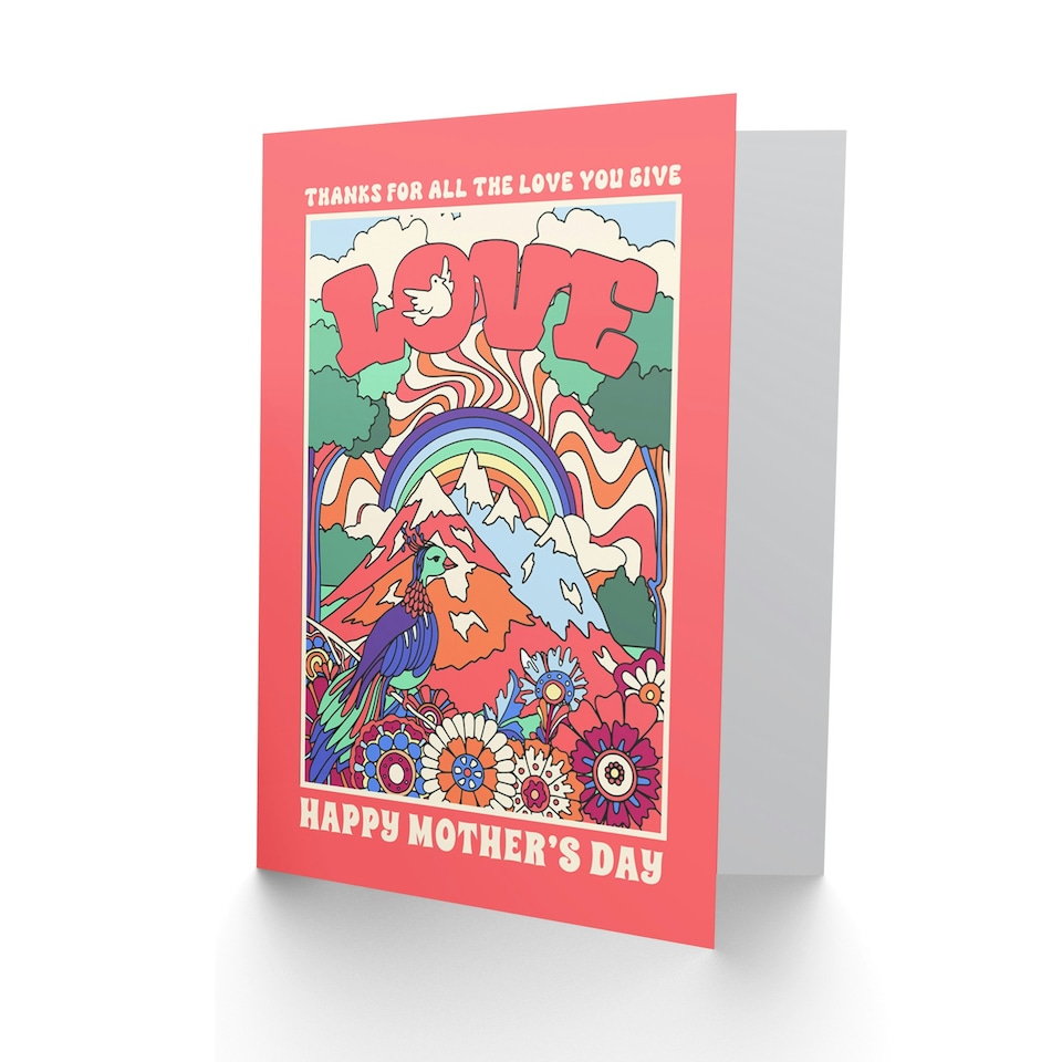 image 1 of Mothers Day Card Thanks Love You Give Pink Mum Card