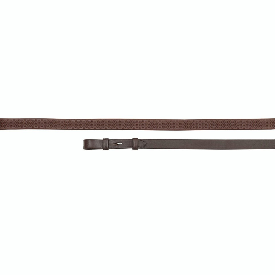Aviemore Soft Leather Horse Rubber Reins - Havana - 61in x 0.75in