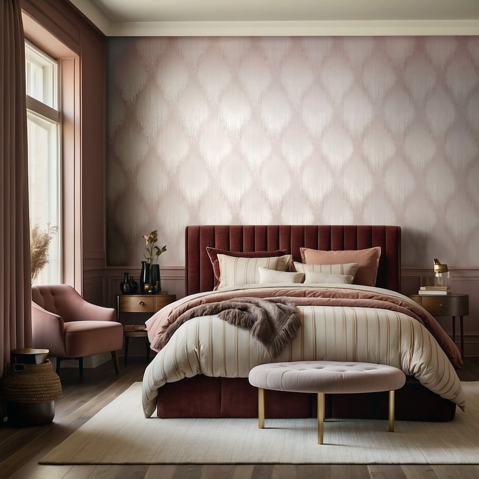 Galerie Fashion Icon Pink Shimmer Stripe Wallpaper - Tesco Groceries
