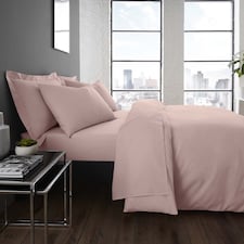 Serene Plain Dyed Fitted Bed Sheet Blush
