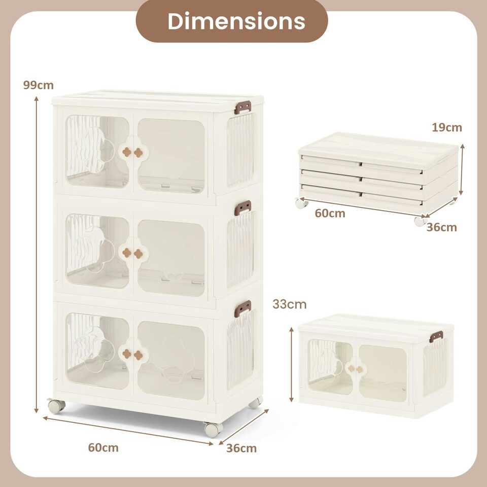 image 1 of COSTWAY 159L Storage Bins Stackable Storage Containers White