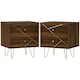 image 1 of HOMCOM Bedside Tables Set of 2, Modern Side Table Set with 2 Drawers, Brown