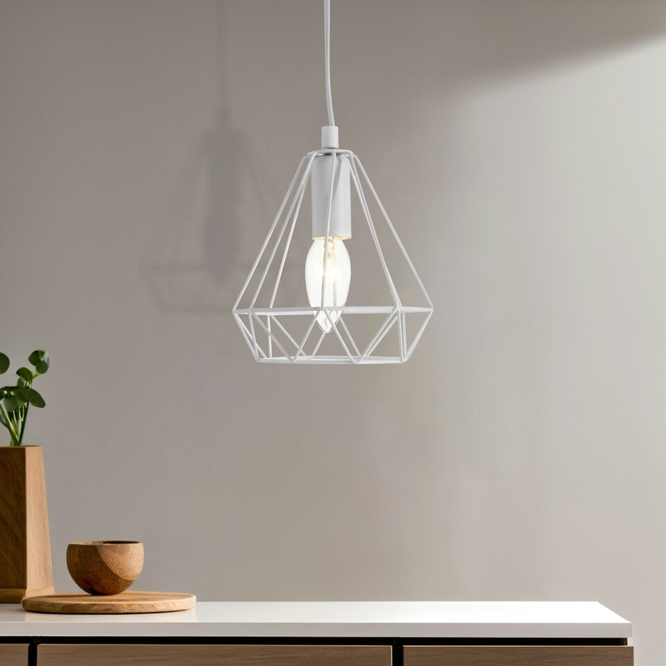 image 1 of Interiors by Premier Beli White Metal Wire Pendant Light