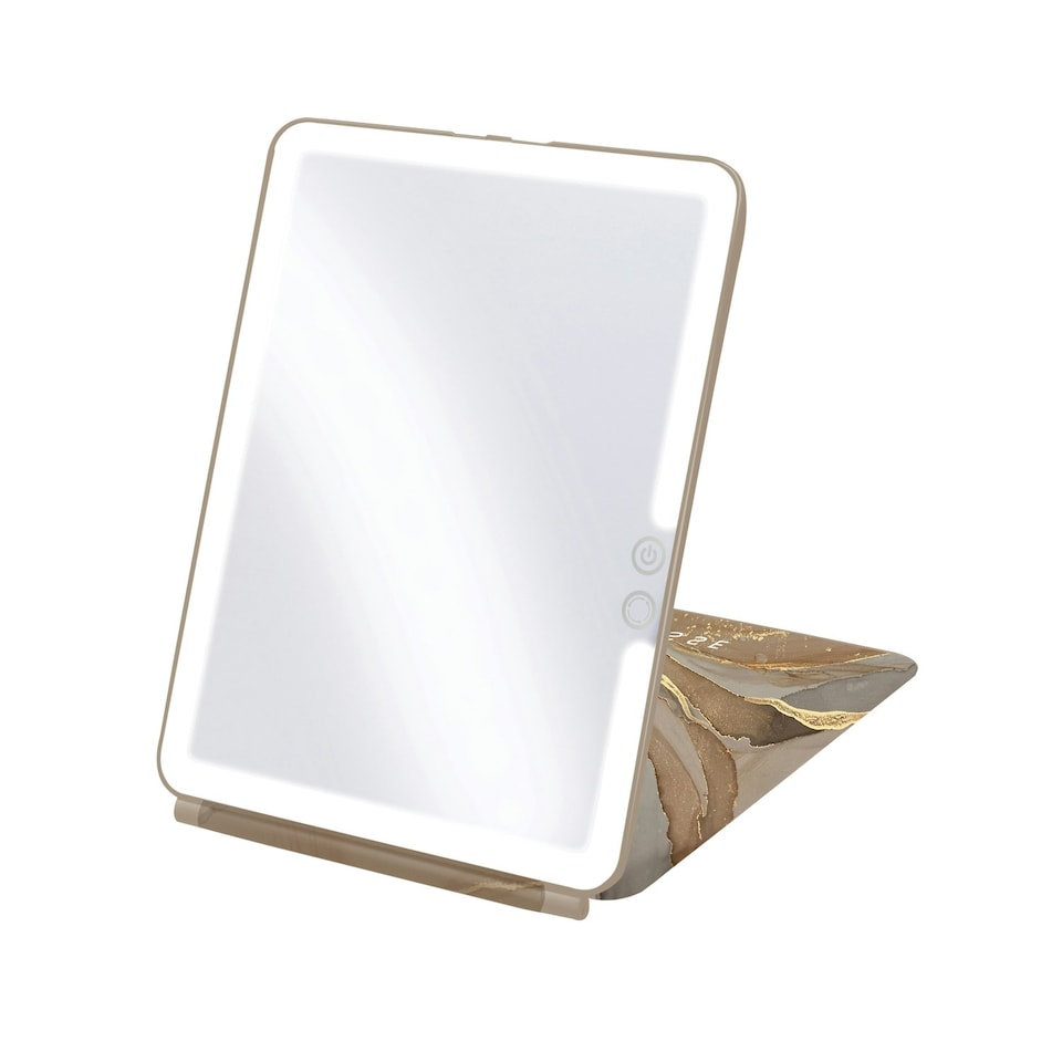 image 1 of Sensse Modern Marble LED Glow Up Mirror Gold