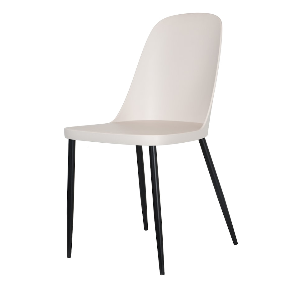 image 1 of Aspen White 100cm Round Dining Table with 4 Duo Plastic Chairs - Modern Dining Set | Brown | Calico | One Size | 1