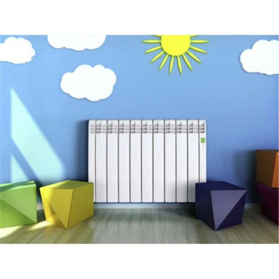 image 1 of 835mm (W) x 585mm (H) - White Wi-Fi Electric Oil Filled Radiator (Barcelona) - 990 Watts - Depth 97mm - Heats Up To 9m²