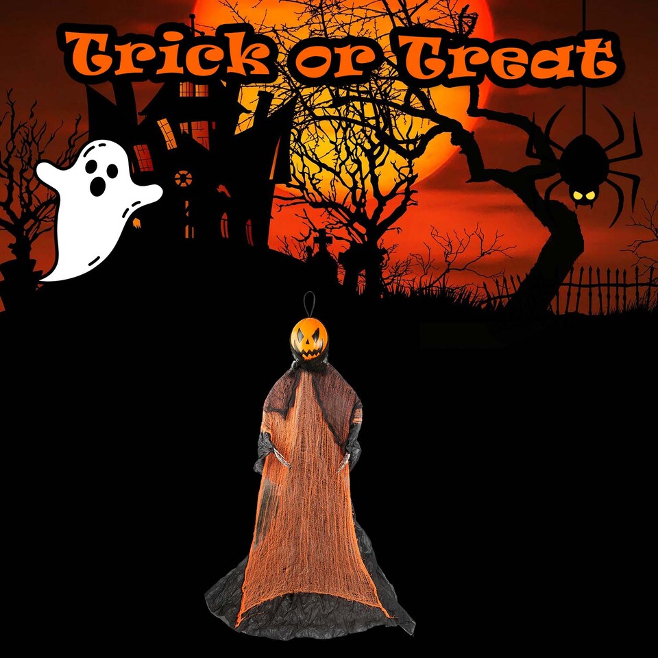 image 1 of PMS 7ft Hanging Skeleton Decoration for Halloween Party, White
