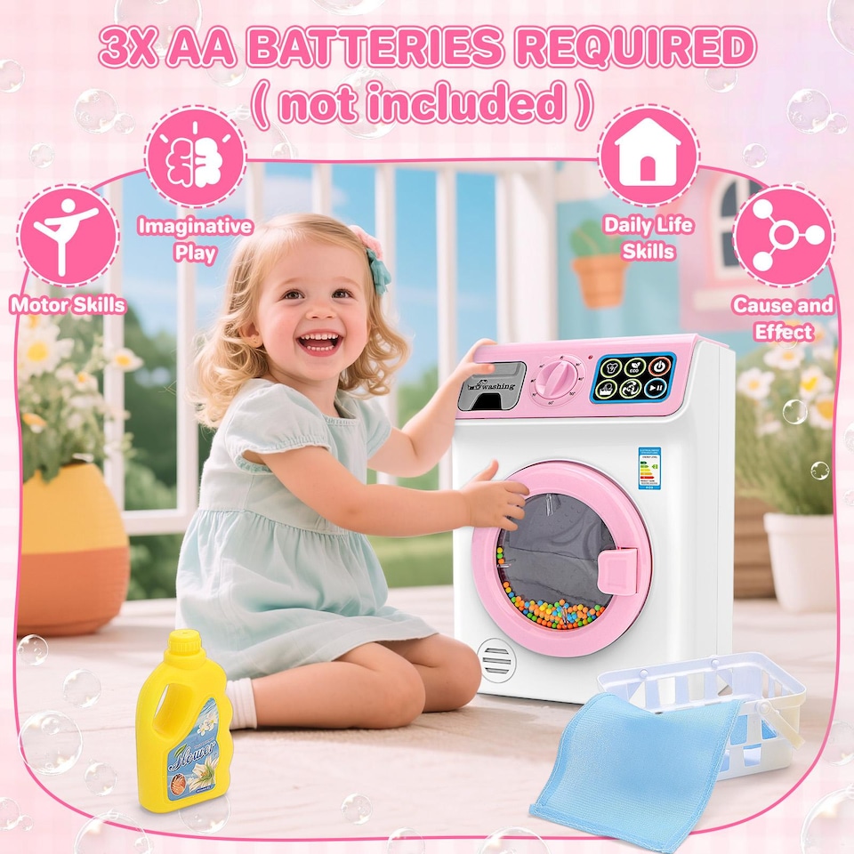 image 1 of Kids Washing Machine Toy with Sounds