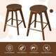 image 5 of COSTWAY Set of 2 Bar Stools Counter Height Chair 360° Swivel Brown