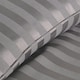 image 4 of OHS Hotel Quality Satin Stripe Duvet Cover and Pillowcase Set, Single - Silver