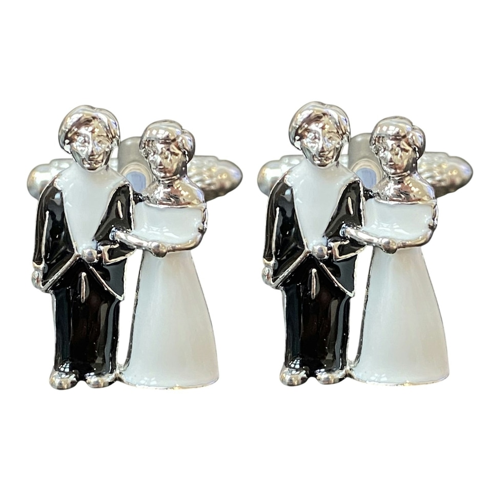 image 1 of Bride & Groom Cufflinks - Onyx Art CK106