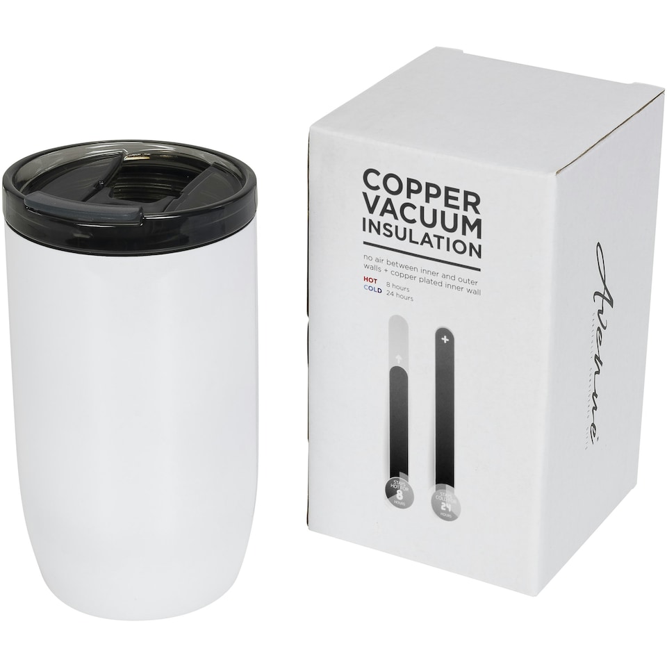 image 1 of Avenue Lagom Copper Vacuum Insulated Tumbler - White - 8.7 x 15.3 x 8.5cm