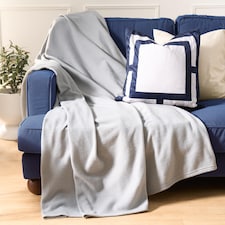 OHS Soft Plush Polar Fleece Plain Throw | Grey | Mid Grey - 200CMx240CM