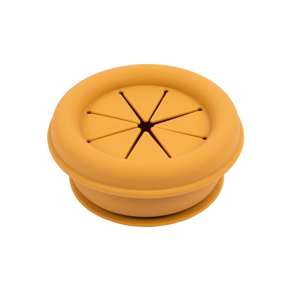 image 1 of Tiny Dining Baby Silicone Suction Snack Pot - 330ml - Ochre Orange