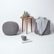 image 6 of Homescapes Sea Grey Round Cotton Knitted Pouffe Footstool - 35 x 40 cm | Grey | H 35cm x W 40cm